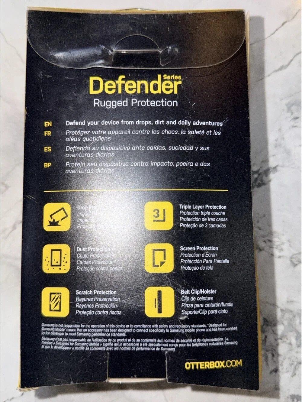 OtterBox Defender Case + Belt Clip Holster Samsung Galaxy S6 Black NEW